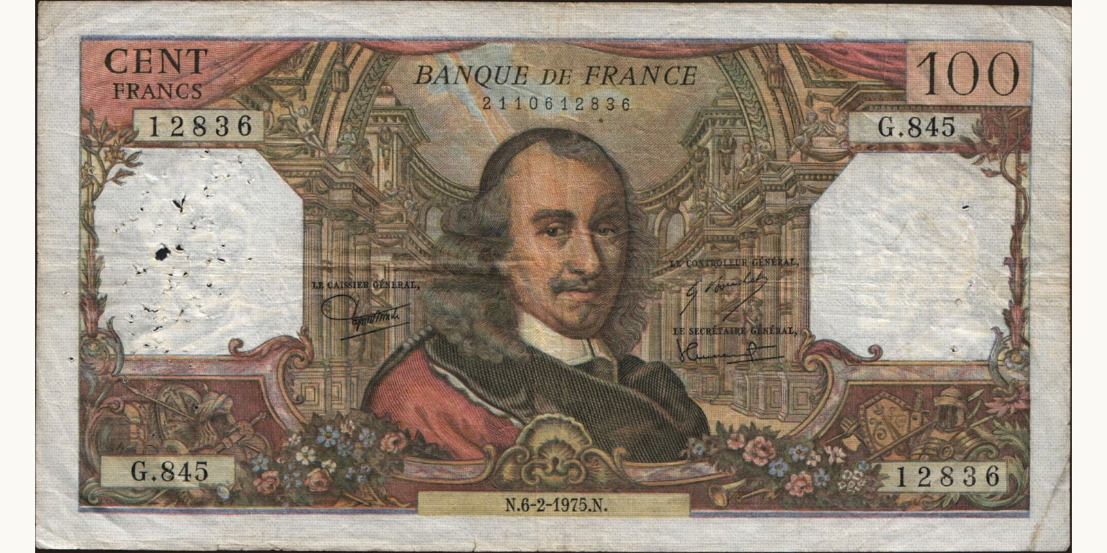 100 franc Франция 1975 — Лицевая сторона