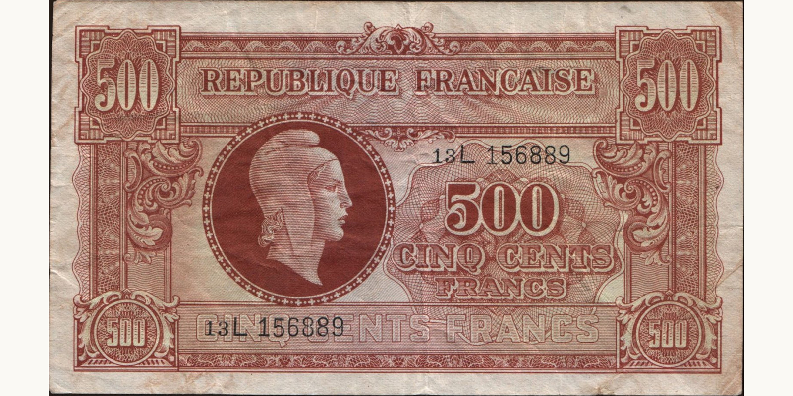 500 franc France 1945 — Front side