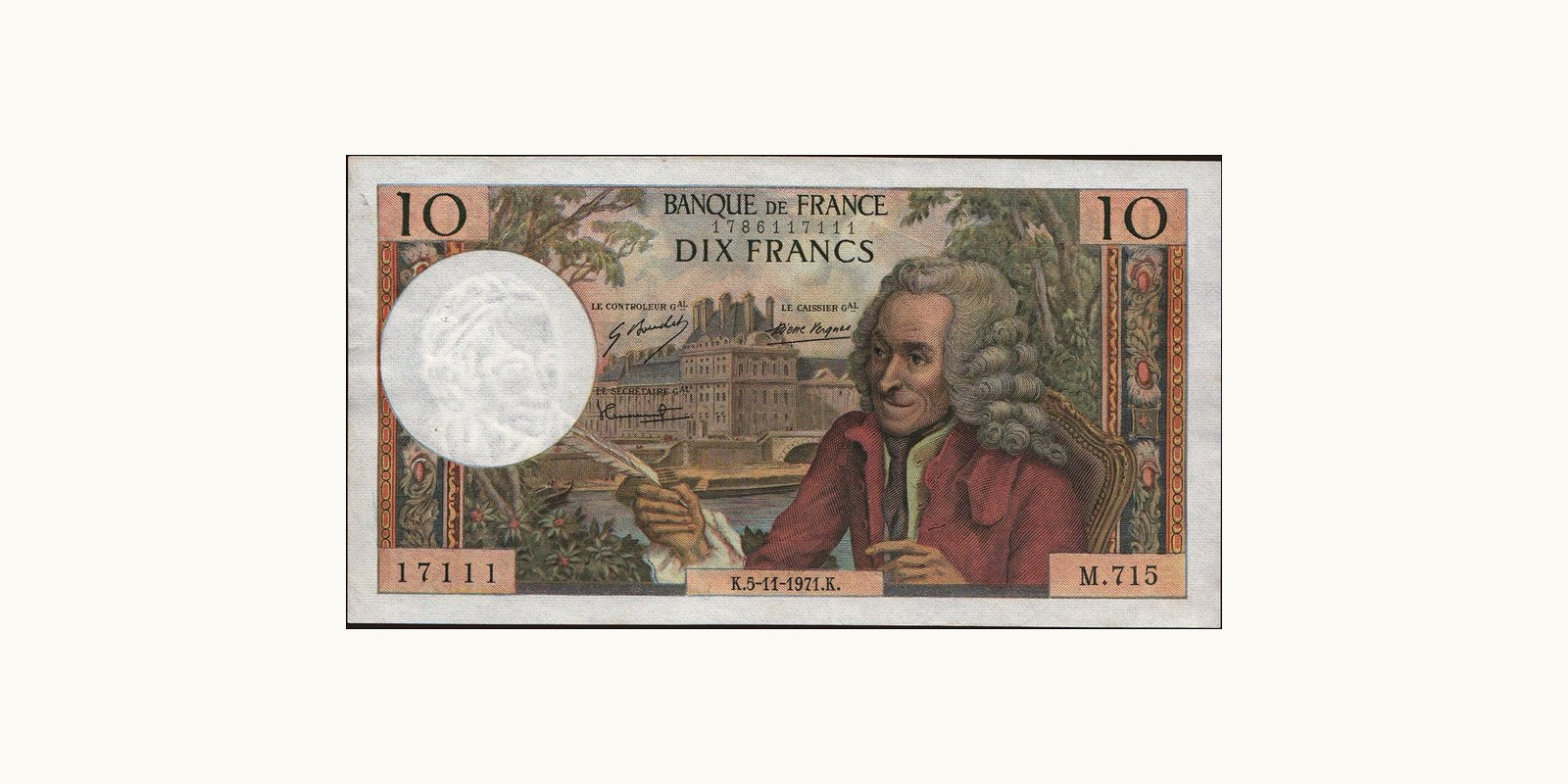 10 franc France 1971 — Front side