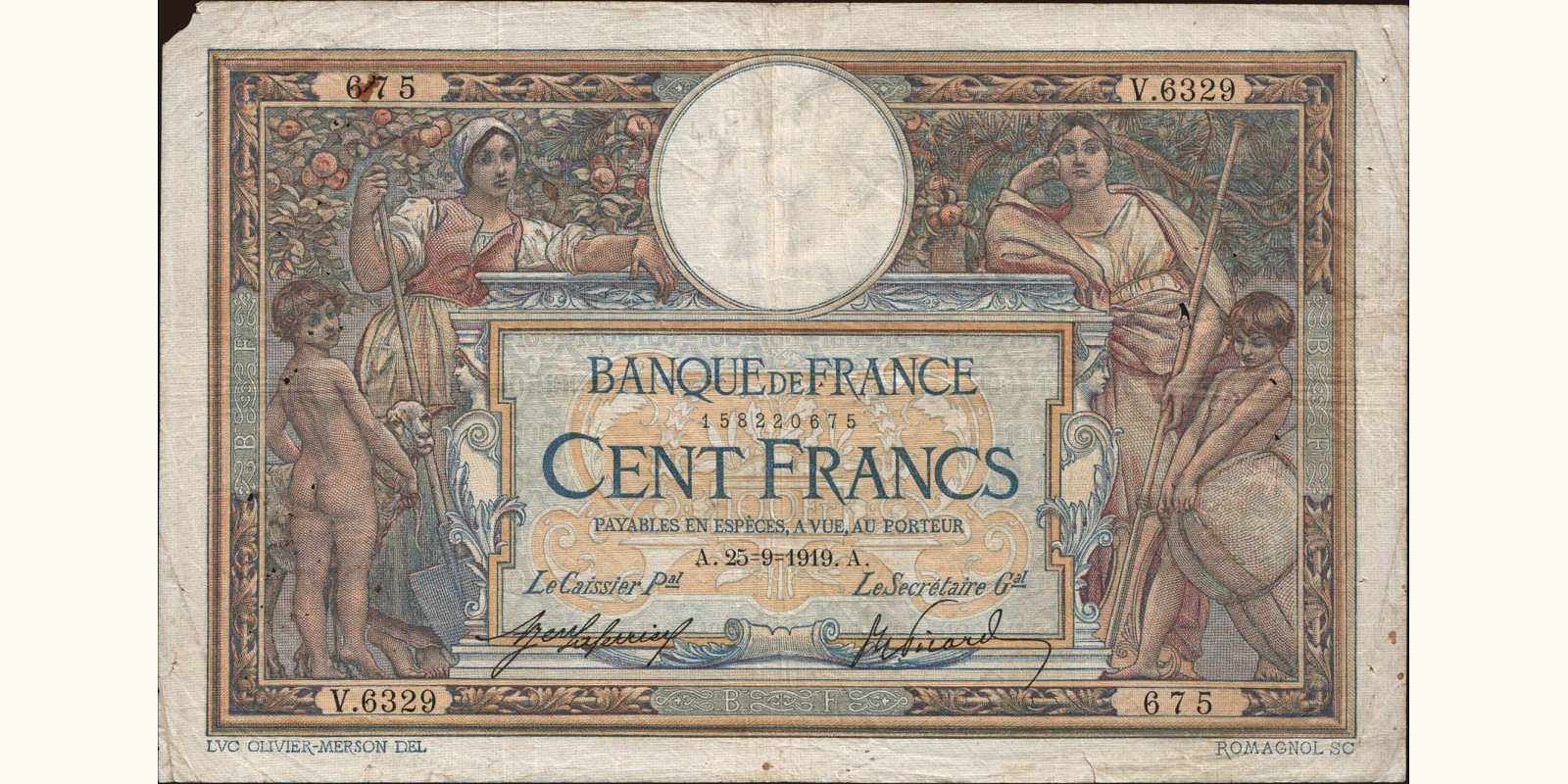 100 franc 1919
