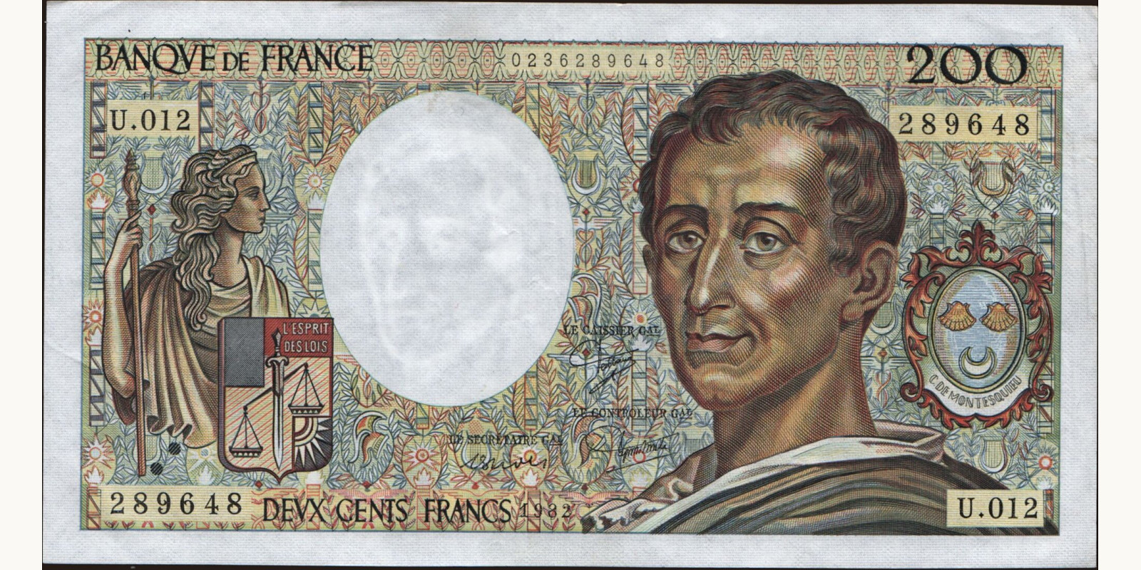 200 franc Франция 1982 — Лицевая сторона