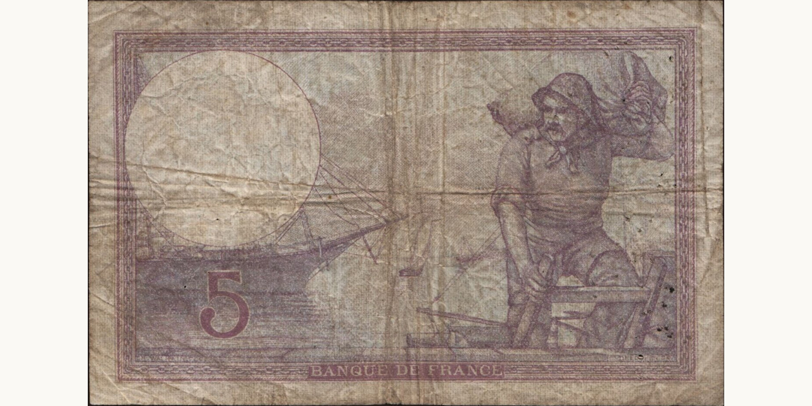 5 franc Франция 1918 — Оборотная сторона