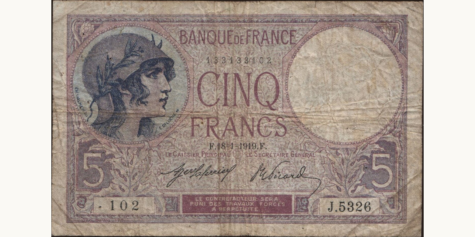 5 franc 1918
