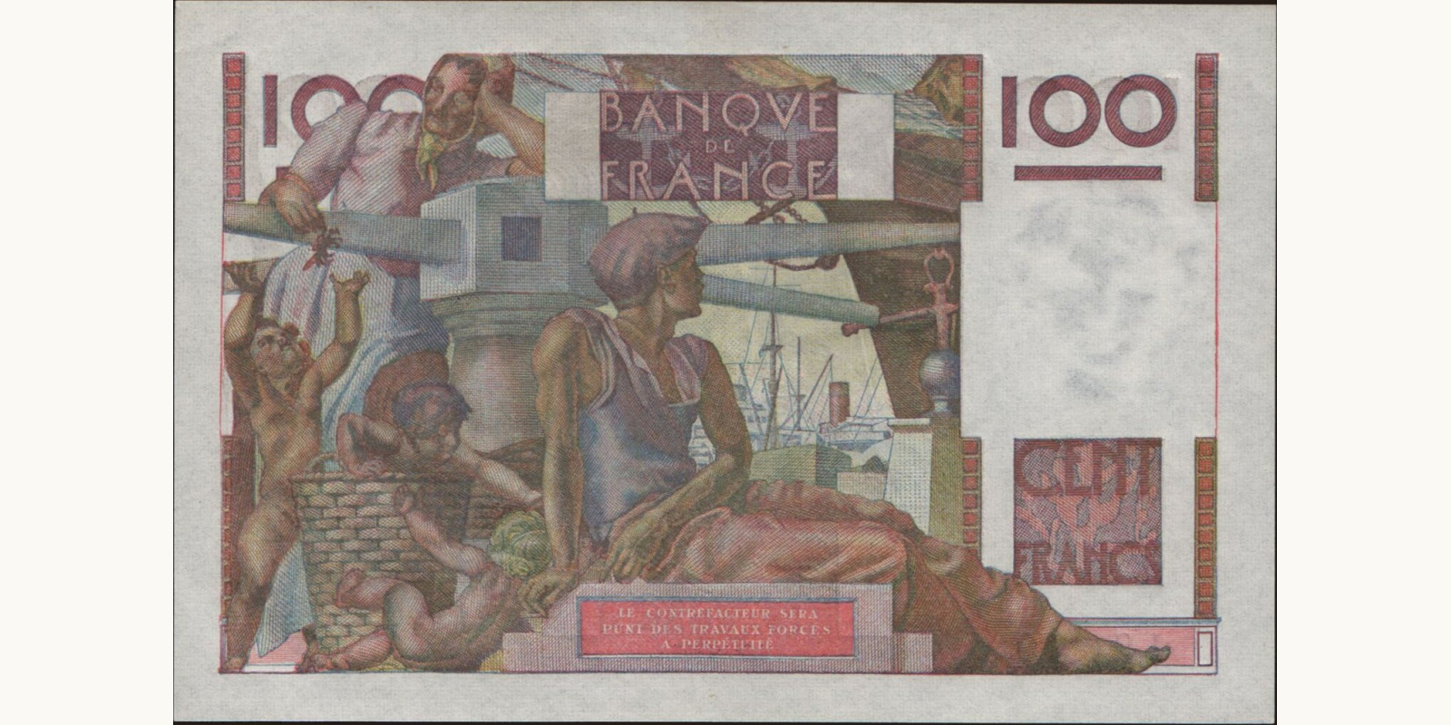 100 franc Франция 1953 — Оборотная сторона