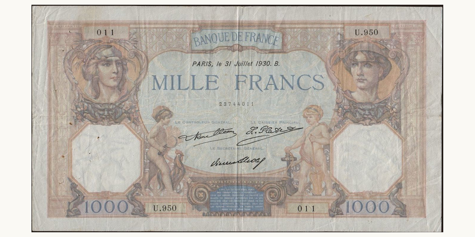1000 franc 1930