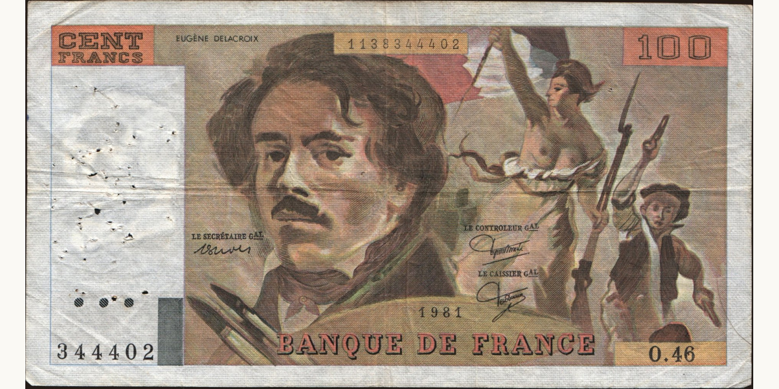 100 franc France 1981 — Front side