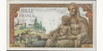 1000 francs 1943