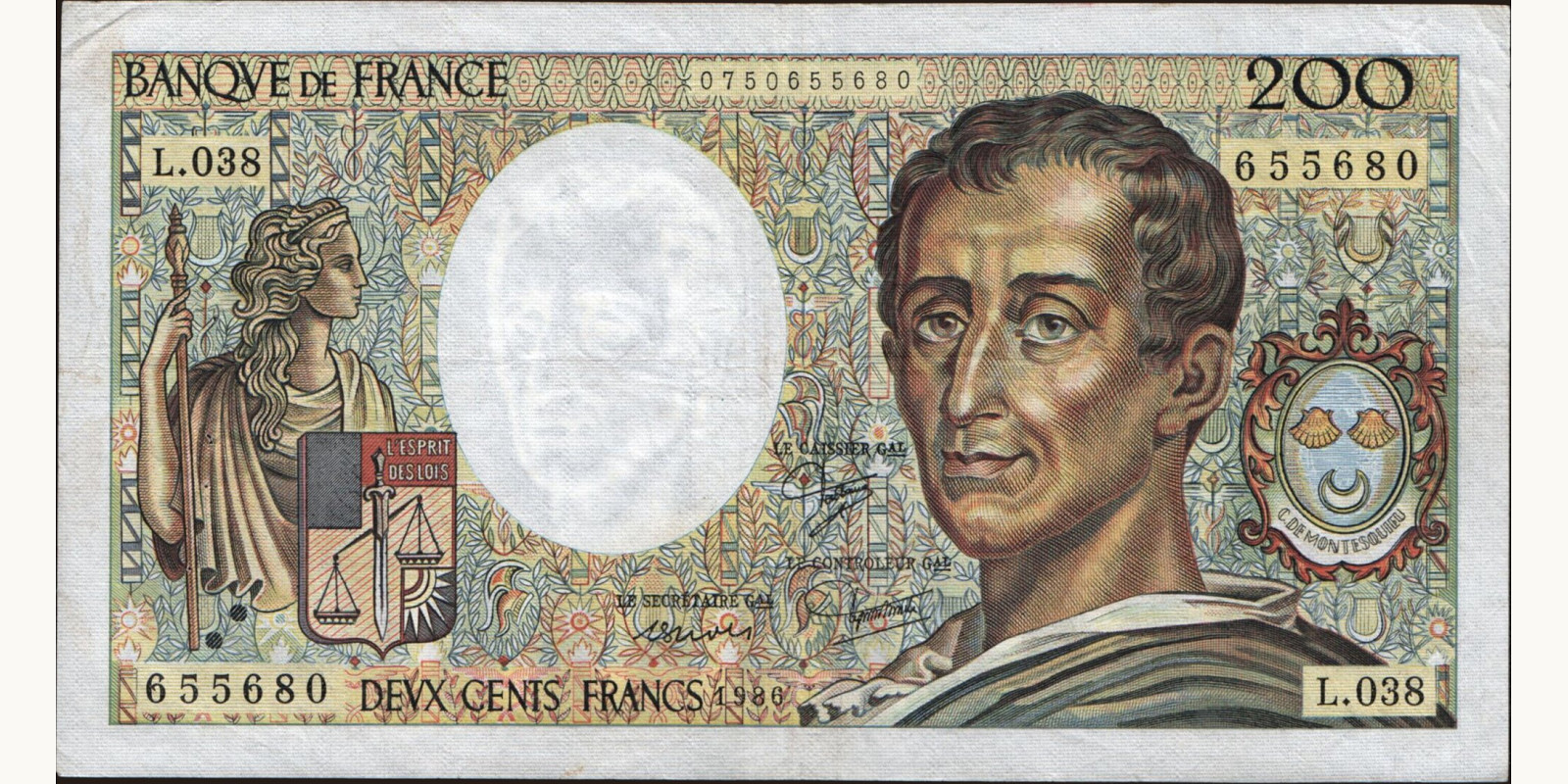 200 franc France 1986 — Front side