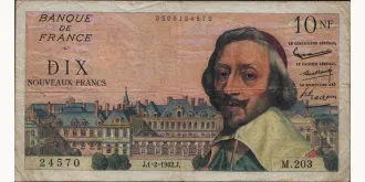 10 neuveaux francs 1962