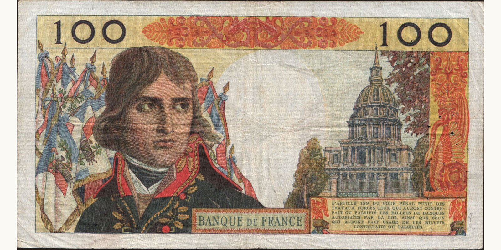 100 franc France 1963 — Back side