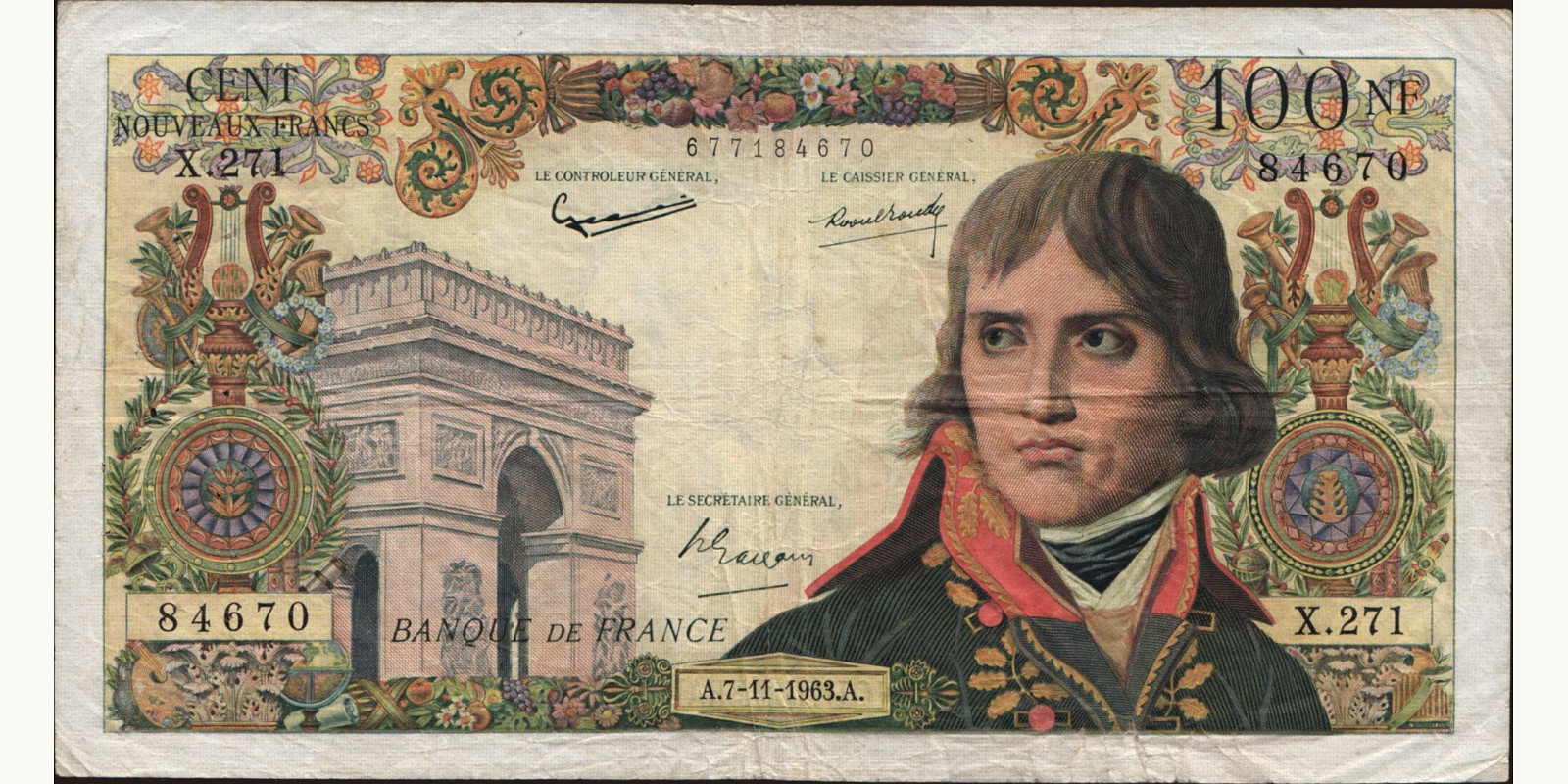 100 franc France 1963 — Front side
