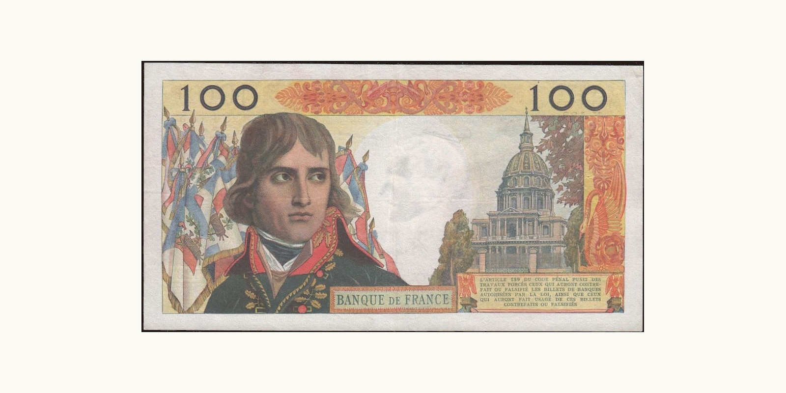 100 franc Франция 1961 — Оборотная сторона