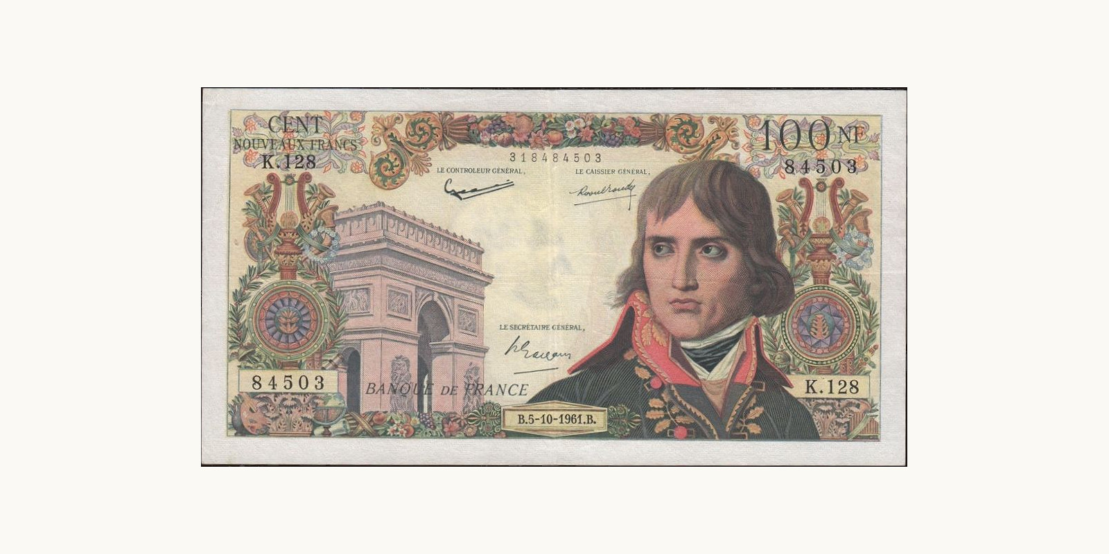 100 franc Франция 1961 — Лицевая сторона