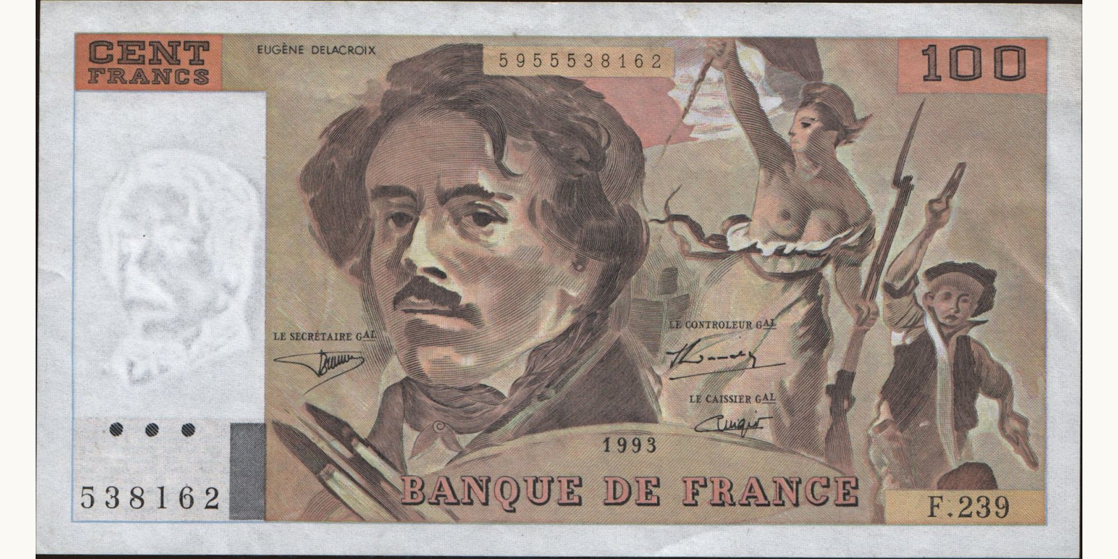 100 franc Франция 1985 — Лицевая сторона