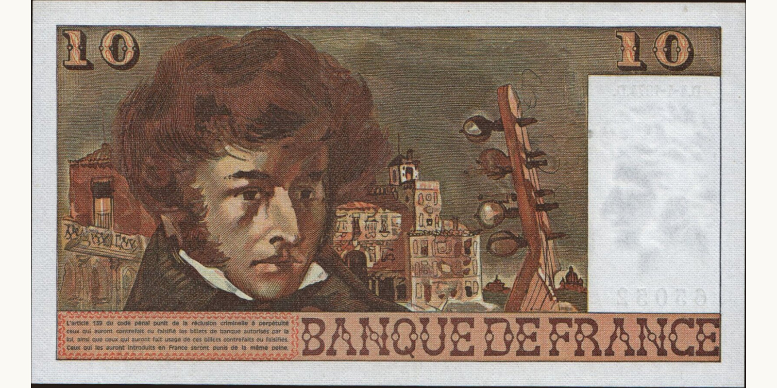 10 franc France 1974 — Back side