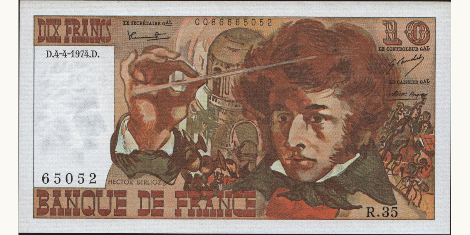 10 franc France 1974 — Front side