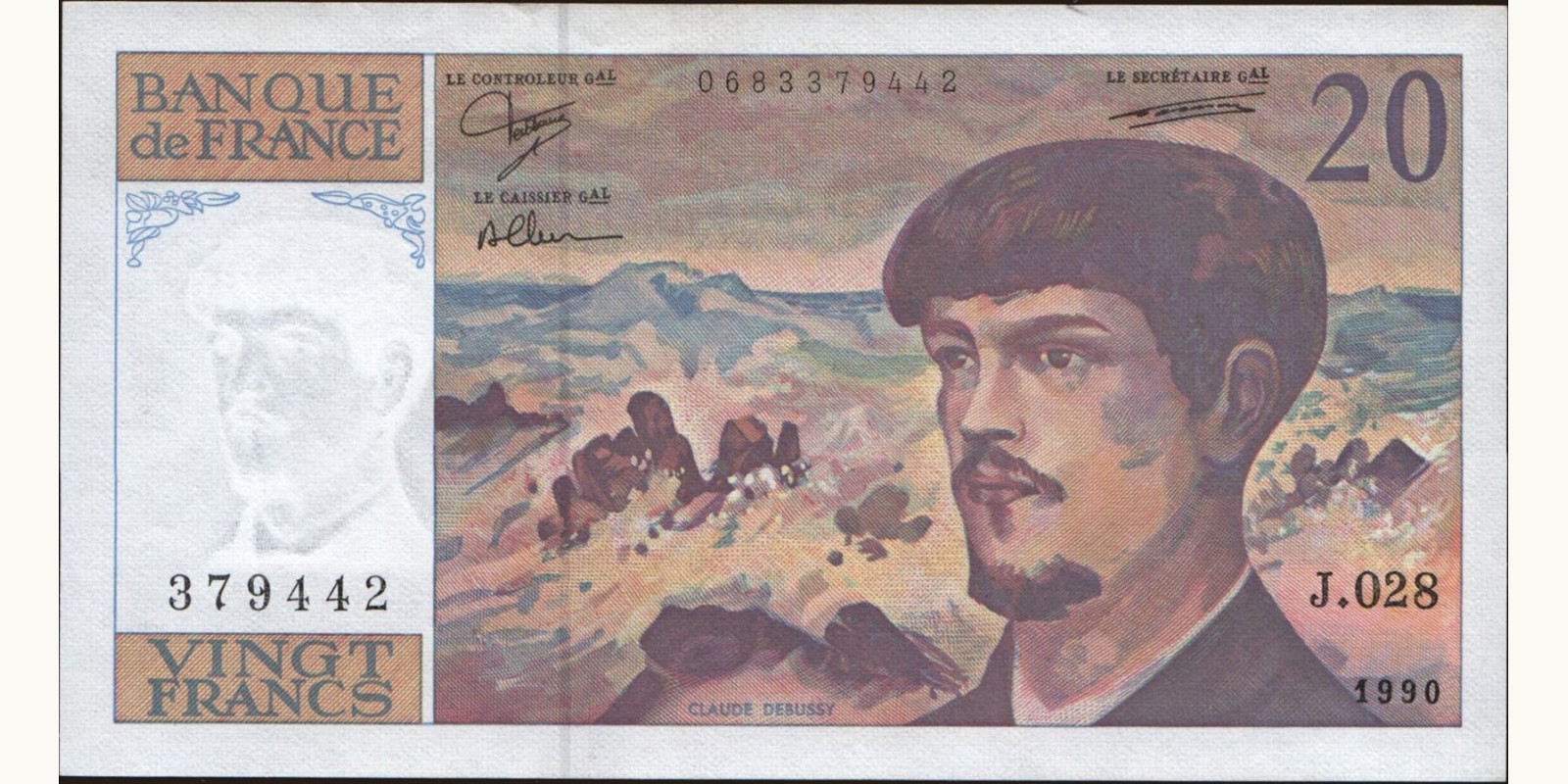 20 franc France 1990 — Front side