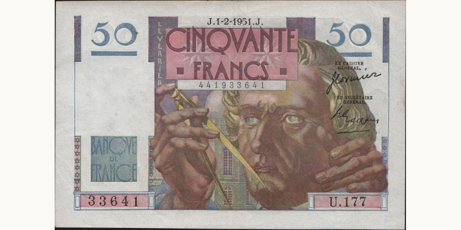 50 franc France 1951 — Front side