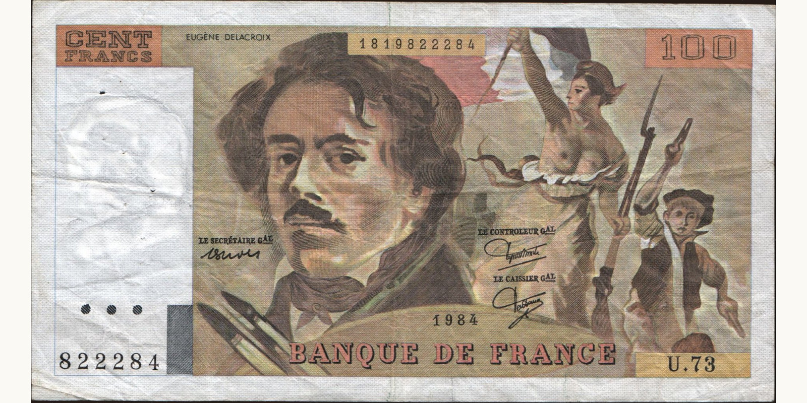 100 franc France 1984 — Front side