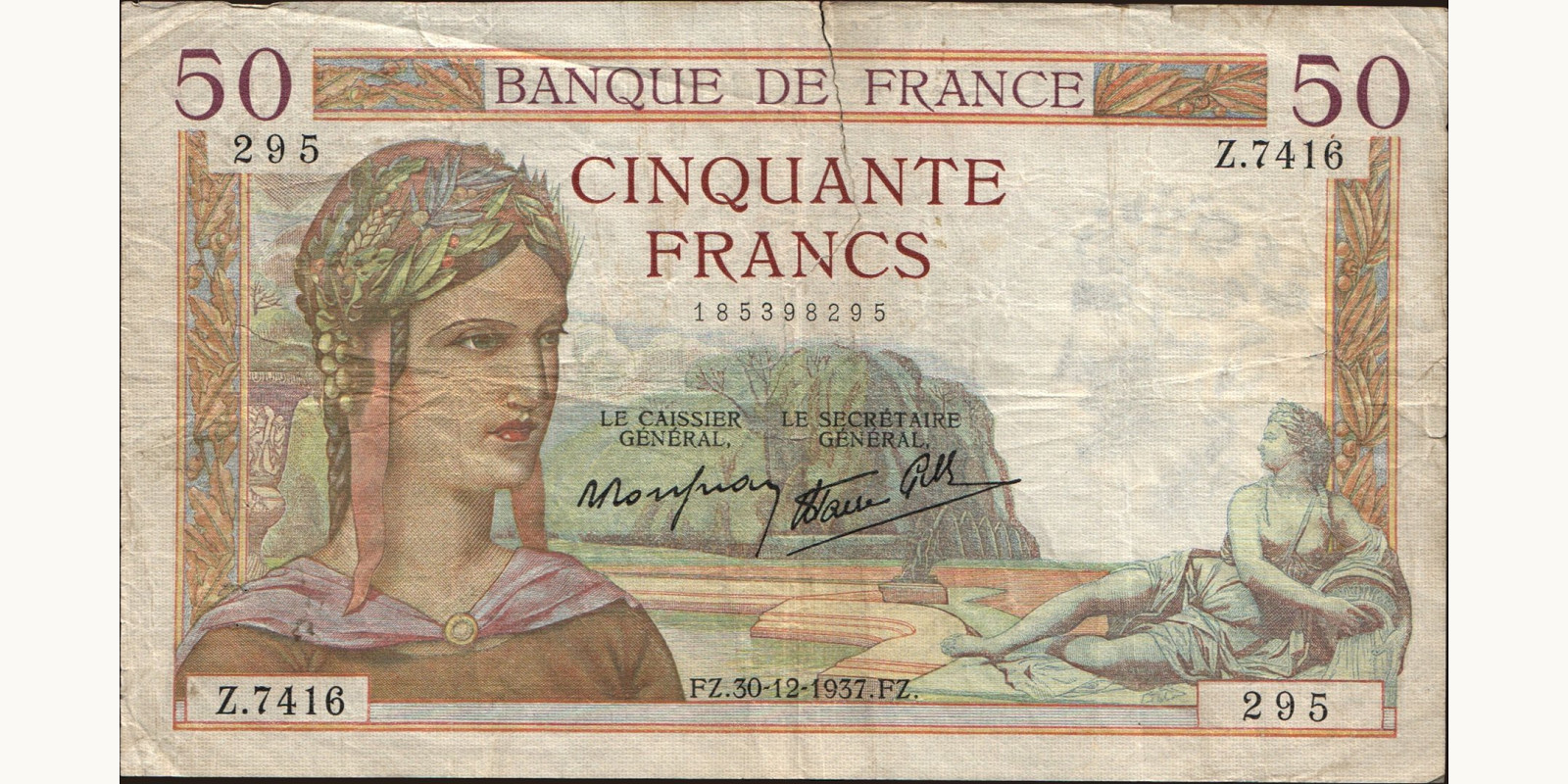 50 franc France 1937 — Front side