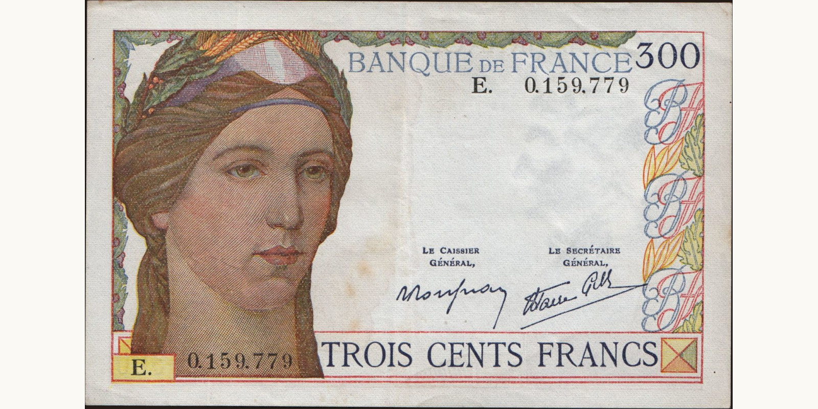 300 franc France 1938 — Front side