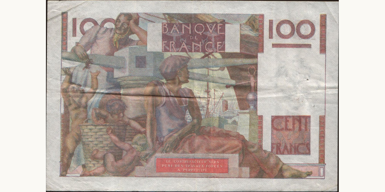 100 franc Франция 1951 — Оборотная сторона