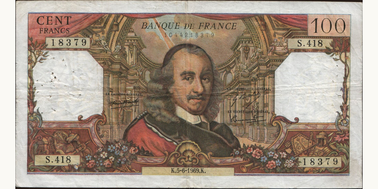 100 franc Франция 1969 — Лицевая сторона