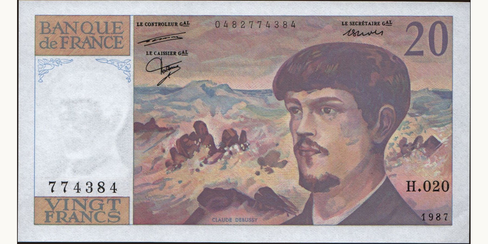 20 franc Франция 1987 — Лицевая сторона