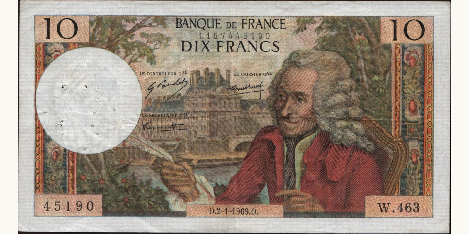 10 franc France 1969 — Front side