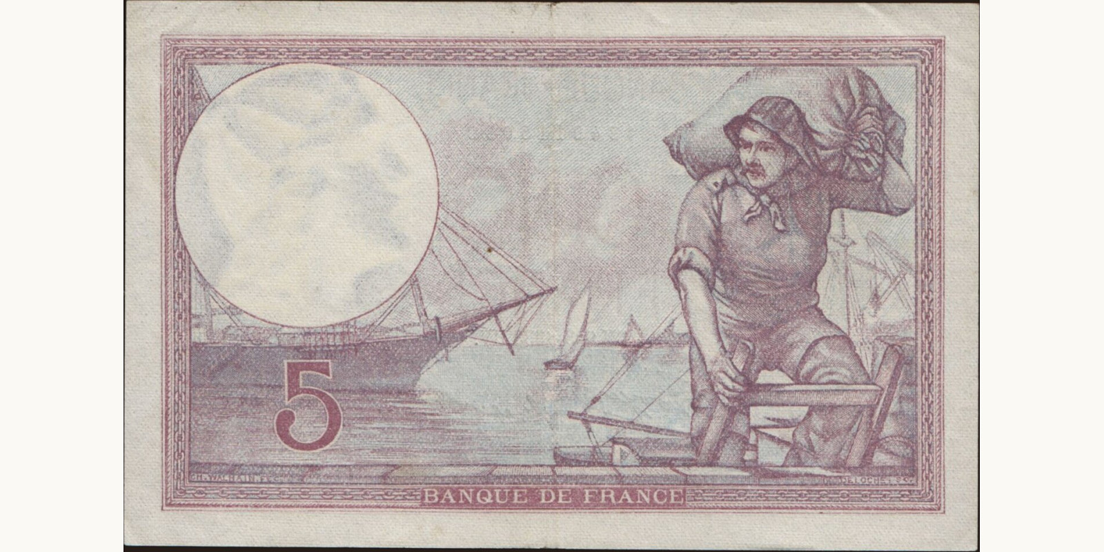 5 franc France 1933 — Back side