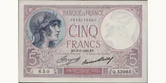 5 francs 1933