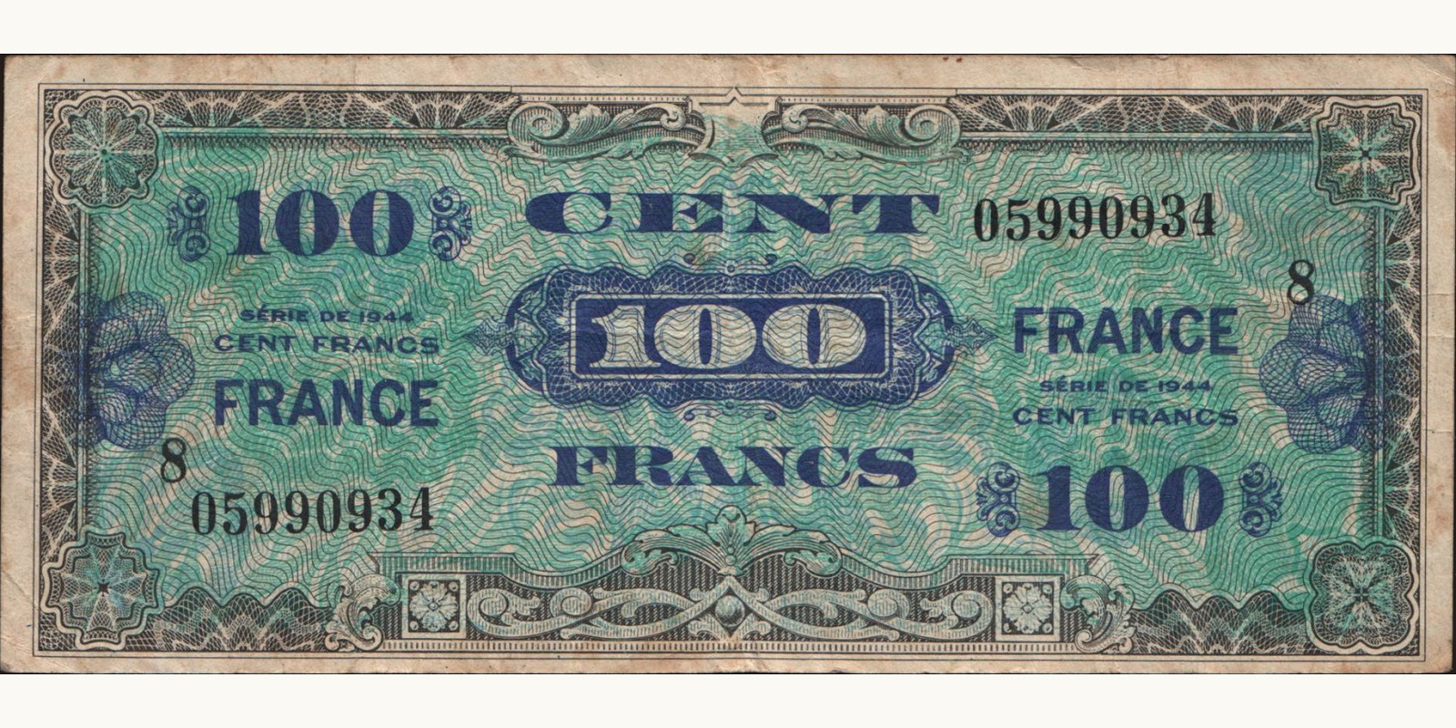 100 franc Франция 1944 — Лицевая сторона