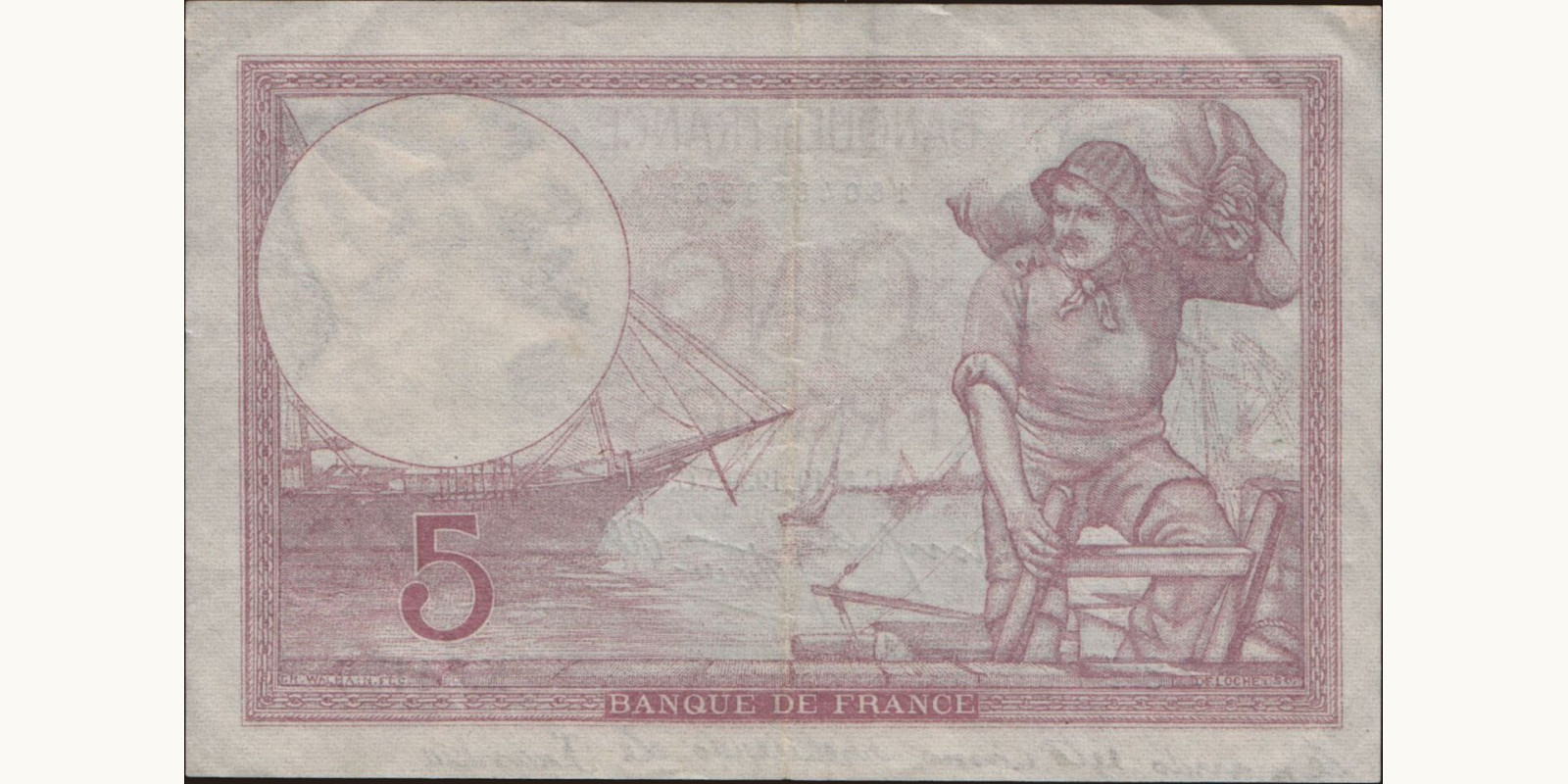 5 franc Франция 1939 — Оборотная сторона