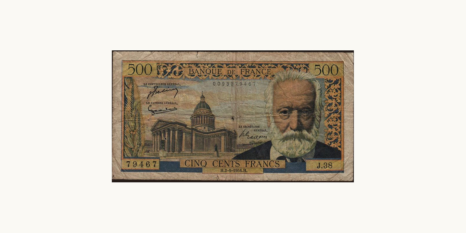 500 franc France 1954 — Front side