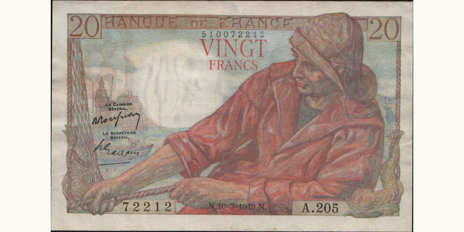 20 franc Франция 1949 — Лицевая сторона