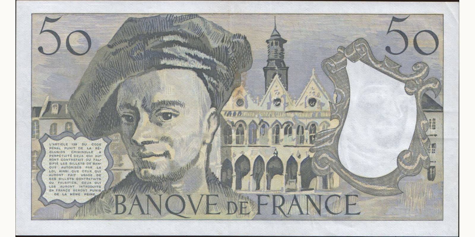 50 franc France 1981 — Back side
