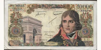 10000 francs 1956