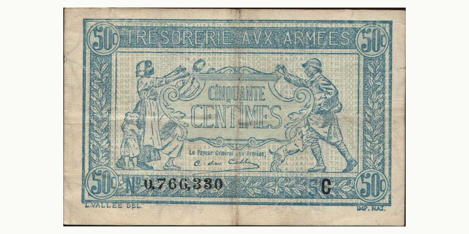 50 cent France 1917 — Front side