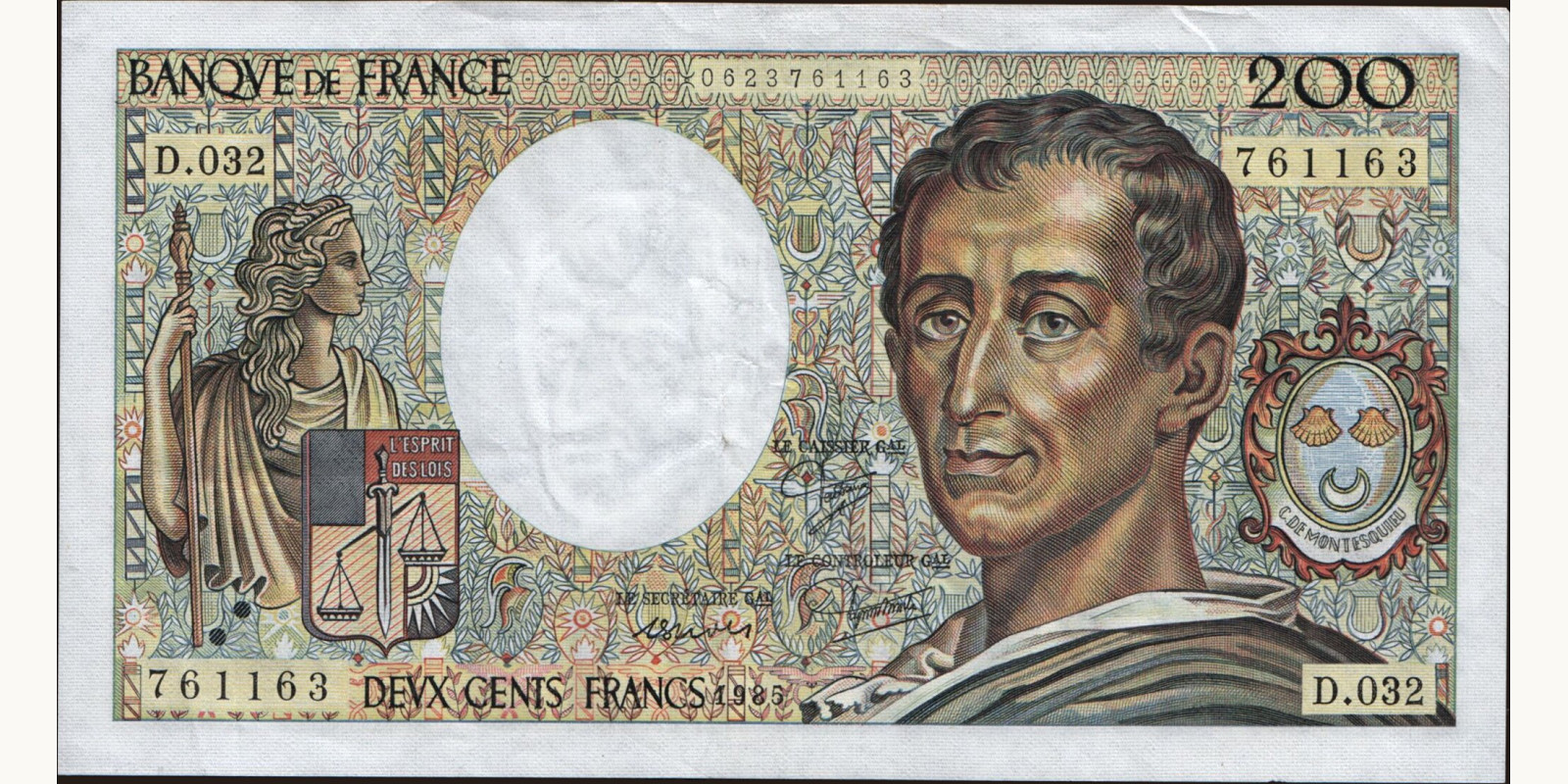 200 franc France 1985 — Front side