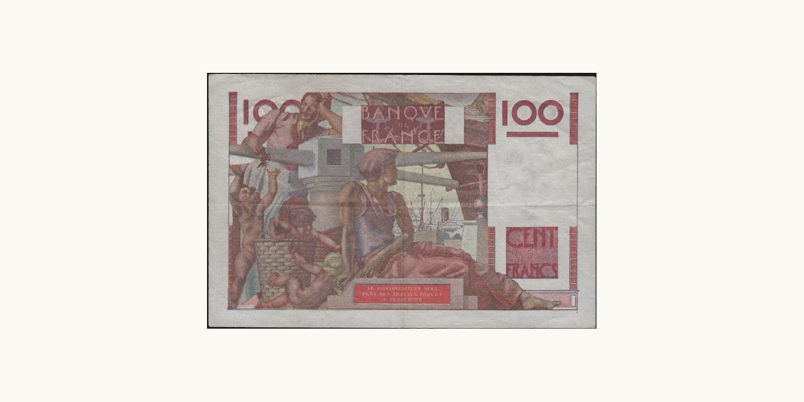 100 franc France 1948 — Back side