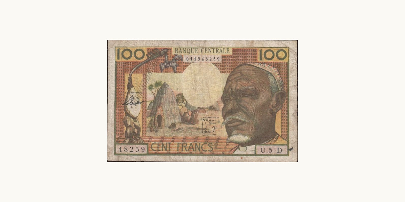 100 franc Gabon 1963 — Front side