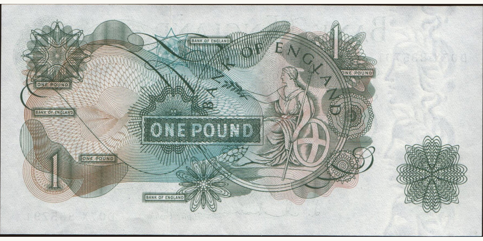 1 pounds United Kingdom 1962 — Back side