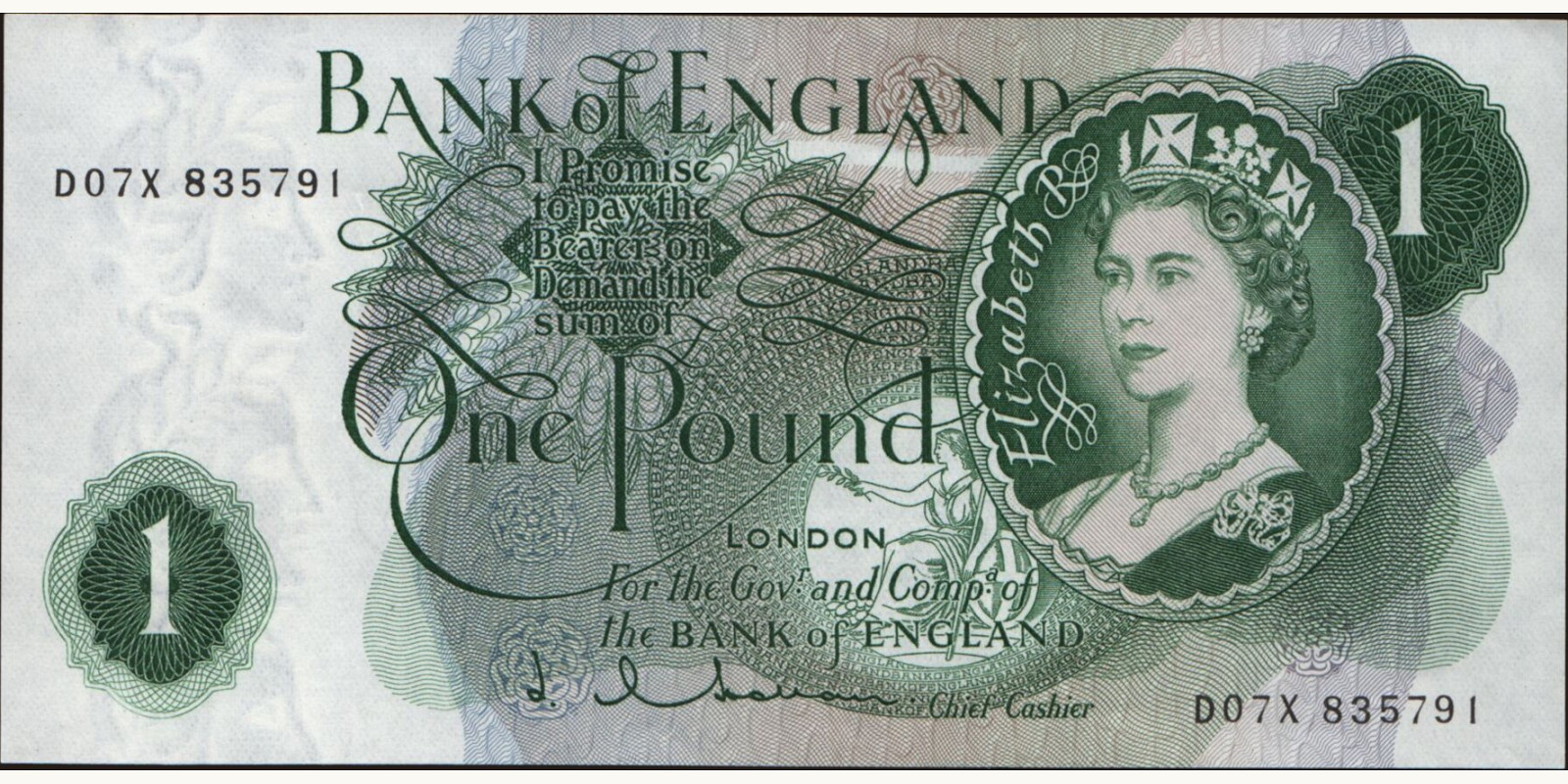 1 pounds United Kingdom 1962 — Front side