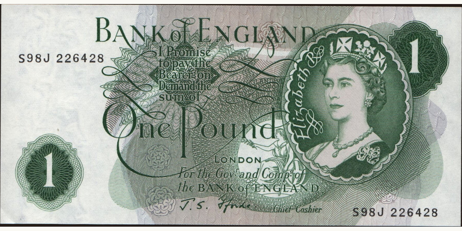 1 pounds United Kingdom 1966 — Front side