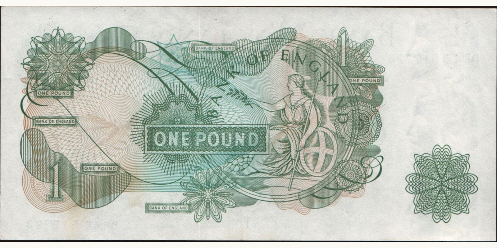 1 pounds Великобритания 1970 — Оборотная сторона