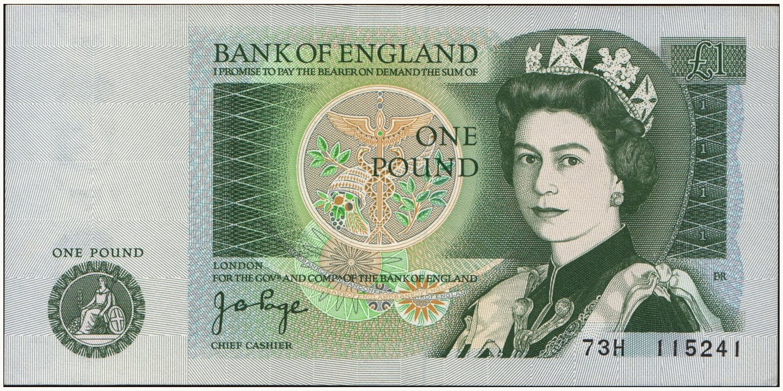 1 pounds United Kingdom 1978 — Front side