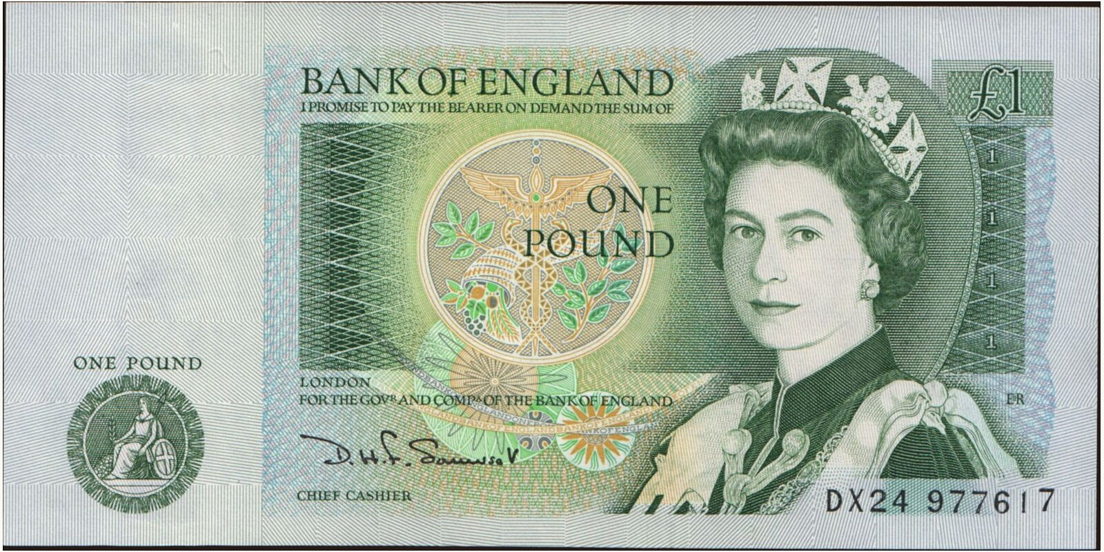 1 pounds Великобритания 1981 — Лицевая сторона