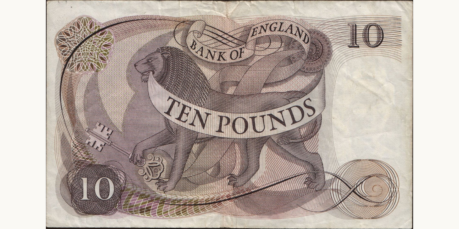 10 pounds United Kingdom 1970 — Back side