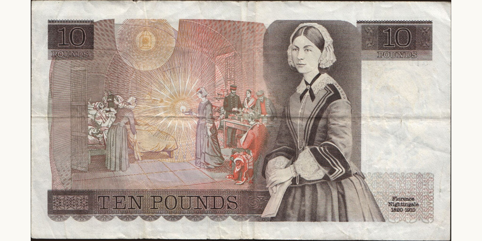 10 pounds Великобритания 1980 — Оборотная сторона