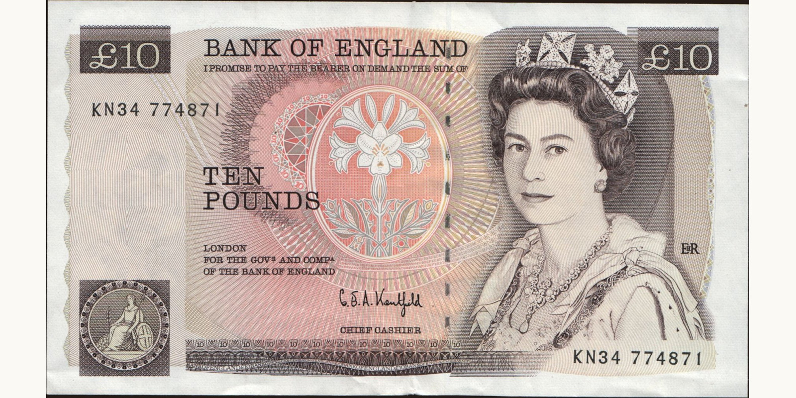 10 pounds United Kingdom 1991 — Front side
